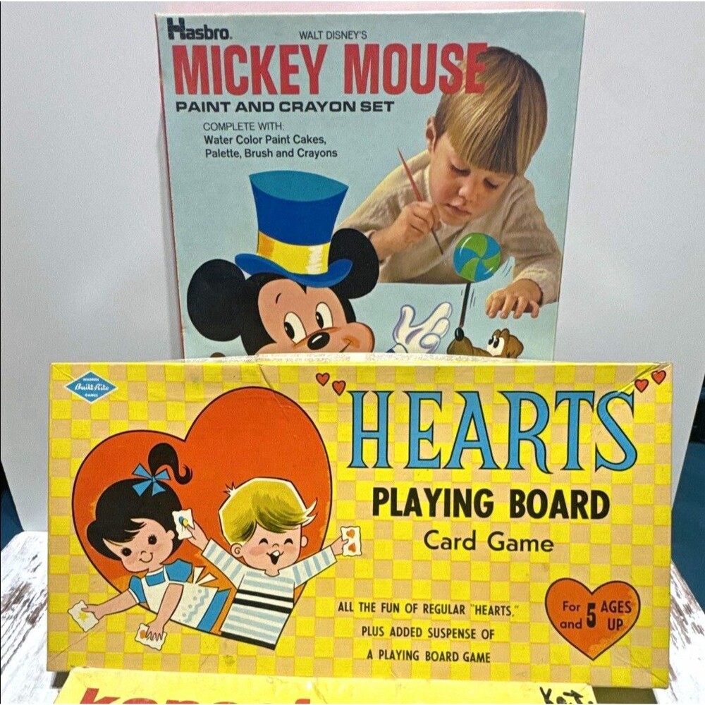 Vintage Mickey Mouse art set, Hearts Card Game & kopeefun Magic copy paper kit